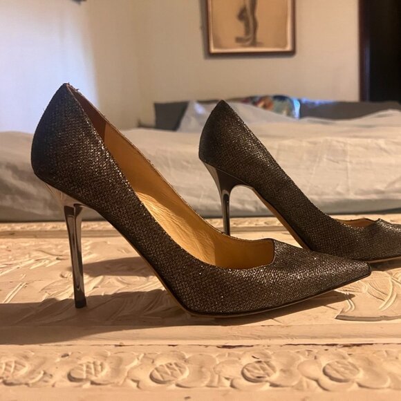 Jimmy Choo Shoes - JImmy Choo Love Glitter Leather Pumps